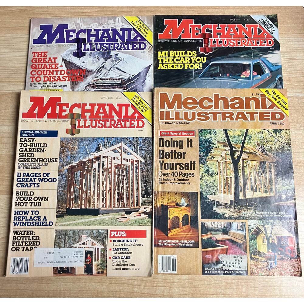 Mechanix Illustrated Magazines Bundle of 4.